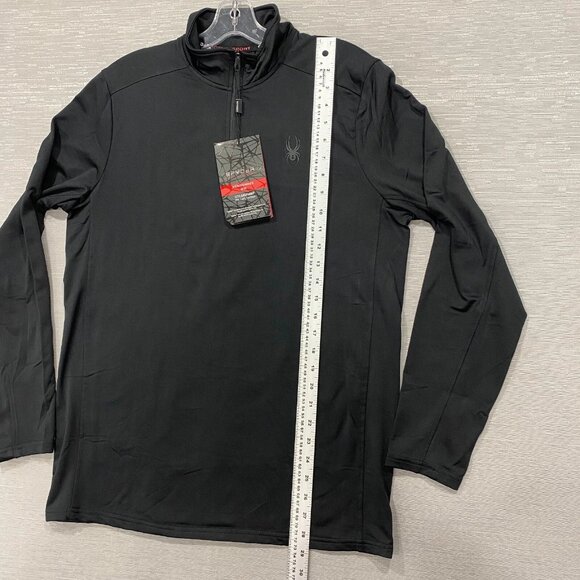 SPYDER 1/4 Zip Shirt Mens Medium Black Base Layer Quick Dry Pullover - Picture 11 of 13